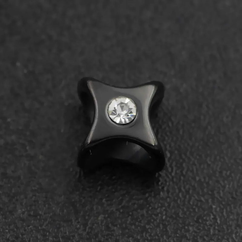 316L Stainless Steel 5mm Bead Charms Crystal for Leather Bracelet DIY