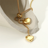 316L Stainless Steel Heart Shaped Pendant Necklace for Women