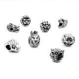 316L Stainless Steel Tiger Lion Small Hole Bead Charms Spacer Beads