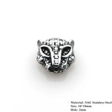 316L Stainless Steel Tiger Lion Small Hole Bead Charms Spacer Beads
