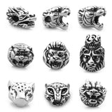 316L Stainless Steel Tiger Lion Small Hole Bead Charms Spacer Beads