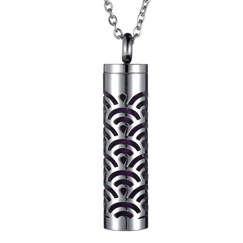 316L Stainless Steel Aromatherapy Locket Chain Necklace Essential Oil Diffuser