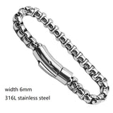 316L Stainless Steel BOX Chain Bracelet for Men Women