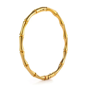 316L Stainless Steel Bamboo Bracelet Polished Fashionable Women's Bangle