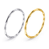 316L Stainless Steel Bamboo Bracelet Polished Fashionable Women's Bangle