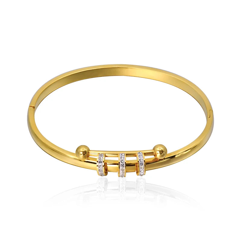 Golden 18K Cuff Bracelet Party Gift Charm Women Bangle Jewelry