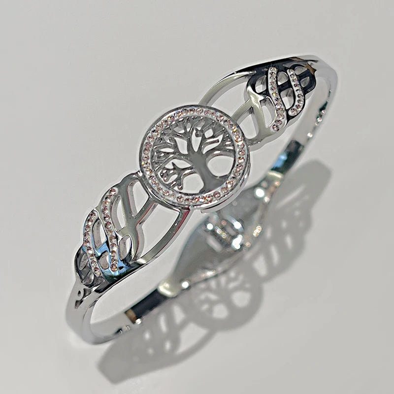 316L Stainless Steel Bangles Tree Life Charm Bracelet