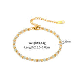 316L Stainless Steel Glass Beads Bracelet for Women Girls