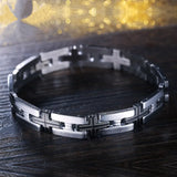 316L Stainless Steel Cross Chain Link Bracelet