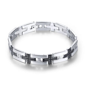 316L Stainless Steel Cross Chain Link Bracelet