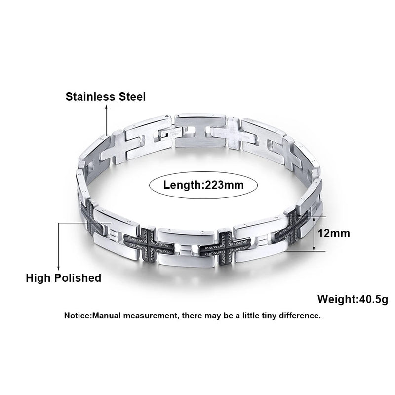 316L Stainless Steel Cross Chain Link Bracelet