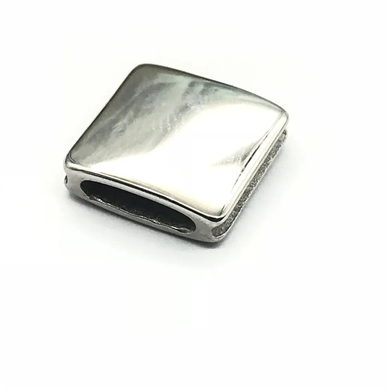316L Stainless Steel Square Beads Custom Logo Charm Spacer for Jewelry Making