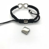 316L Stainless Steel Square Beads Custom Logo Charm Spacer for Jewelry Making