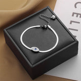 316L Stainless Steel Eye Charm Bracelet for Women Rustproof Girls Wrist