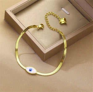 316L Stainless Steel Eye Charm Bracelet for Women Rustproof Girls Wrist