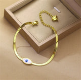 316L Stainless Steel Eye Charm Bracelet for Women Rustproof Girls Wrist