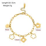 316L Stainless Steel Bracelet Geometric Hollow Flower Thick Chain Women Jewelry
