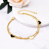 316L Stainless Steel Bracelet Natural Shell Heart Butterfly Charm