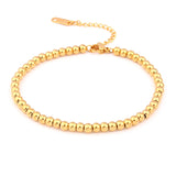 316L Stainless Steel Bead Bracelet 3-8mm for Women Men