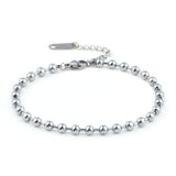316L Stainless Steel Bead Bracelet 3-8mm for Women Men