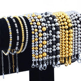 316L Stainless Steel Bead Bracelet 4MM Chain Couple Bracelets Jewelry Gift