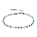 316L Stainless Steel Bead Bracelet 4MM Chain Couple Bracelets Jewelry Gift