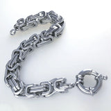 316L Stainless Steel Byzantine Link Chain Bracelet Water Resistance