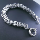 316L Stainless Steel Byzantine Link Chain Bracelet Water Resistance