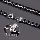 316L Stainless Steel Men's Box Link Chain Bracelet H685