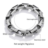316L Stainless Steel Long Link Chain Punk Bracelet for Men & Women