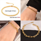 316L Stainless Steel Beads Charm Bracelet Heart Pendant Natural Stone Jewelry