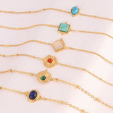 316L Stainless Steel Women's Bracelet Turquoise Pendant Chain