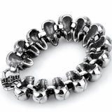 316L Stainless Steel High Biker Skull Charms Bracelet Chain Bracelets & Bangles