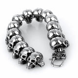 316L Stainless Steel High Biker Skull Charms Bracelet Chain Bracelets & Bangles