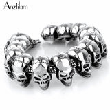 316L Stainless Steel High Biker Skull Charms Bracelet Chain Bracelets & Bangles