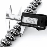 316L Stainless Steel High Biker Skull Charms Bracelet Chain Bracelets & Bangles