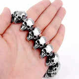 316L Stainless Steel High Biker Skull Charms Bracelet Chain Bracelets & Bangles