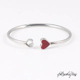 316L Stainless Steel Heart Charm Bracelet Set for Women