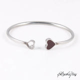 316L Stainless Steel Heart Charm Bracelet Set for Women