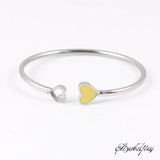 316L Stainless Steel Heart Charm Bracelet Set for Women