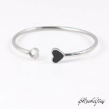 316L Stainless Steel Heart Charm Bracelet Set for Women