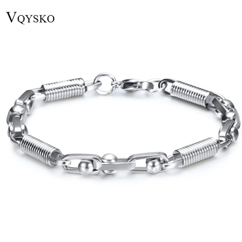 316L Stainless Steel Men's Charm Link Chain Bracelet Jewelry 2016