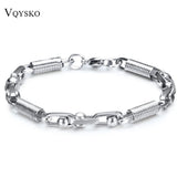 316L Stainless Steel Men's Charm Link Chain Bracelet Jewelry 2016