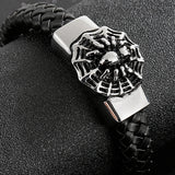 316L Stainless Steel Animal Bracelet Men Bangle Leather Wrap