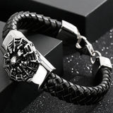 316L Stainless Steel Animal Bracelet Men Bangle Leather Wrap