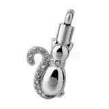 316L Stainless Steel Cat Urn Necklace Keepsake Memorial Cremation Pendant