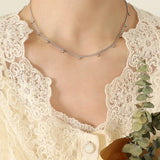 316L Stainless Steel Mini Beads Charm Necklace for Women