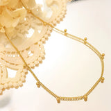 316L Stainless Steel Mini Beads Charm Necklace for Women