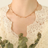 316L Stainless Steel Mini Beads Charm Necklace for Women