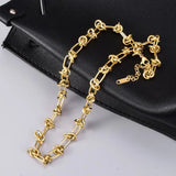 316L Stainless Steel Chains Statement Necklaces For Women Golden Texture Collar